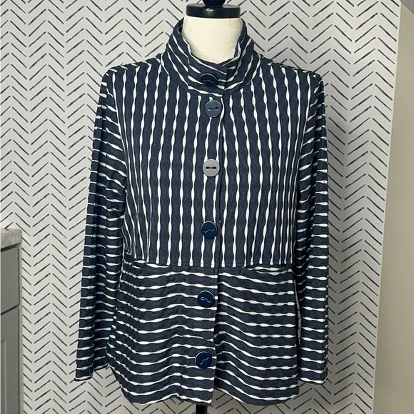 Habitat Perfect 3-piece Navy Set - blazer, wide leg pant sleeveless tank Large - Picture 12 of 13